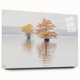 Acrylic print of a Louisiana landscape in muted earth tones, ideal for dining room decor.