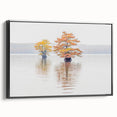Black and white landscape art depicting a serene Louisiana scene on framed canvas, ideal for bedroom wall decor.