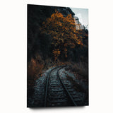 Large abstract wall art depicting vibrant autumn hues on acrylic glass, ideal for bedroom or dining room decor.