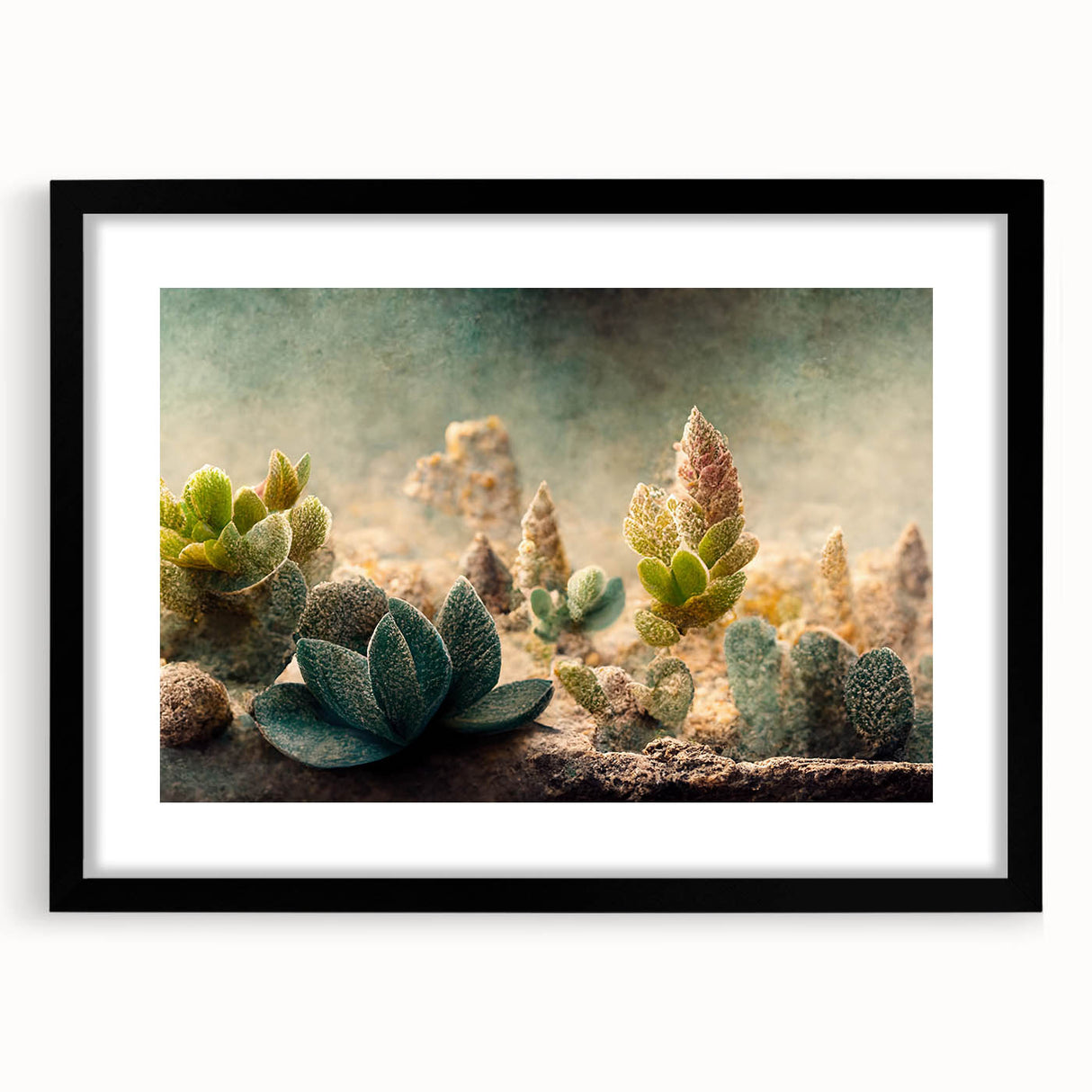 Succulent Botanical Wall Art - Modern Nature Canvas for Living Room