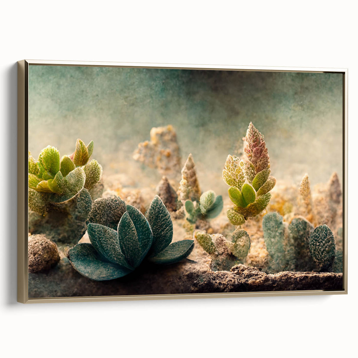 Succulent Botanical Wall Art - Modern Nature Canvas for Living Room