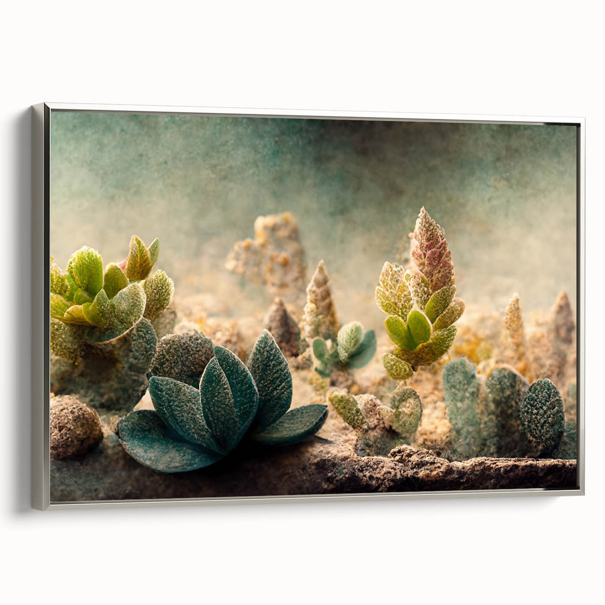 Succulent Botanical Wall Art - Modern Nature Canvas for Living Room