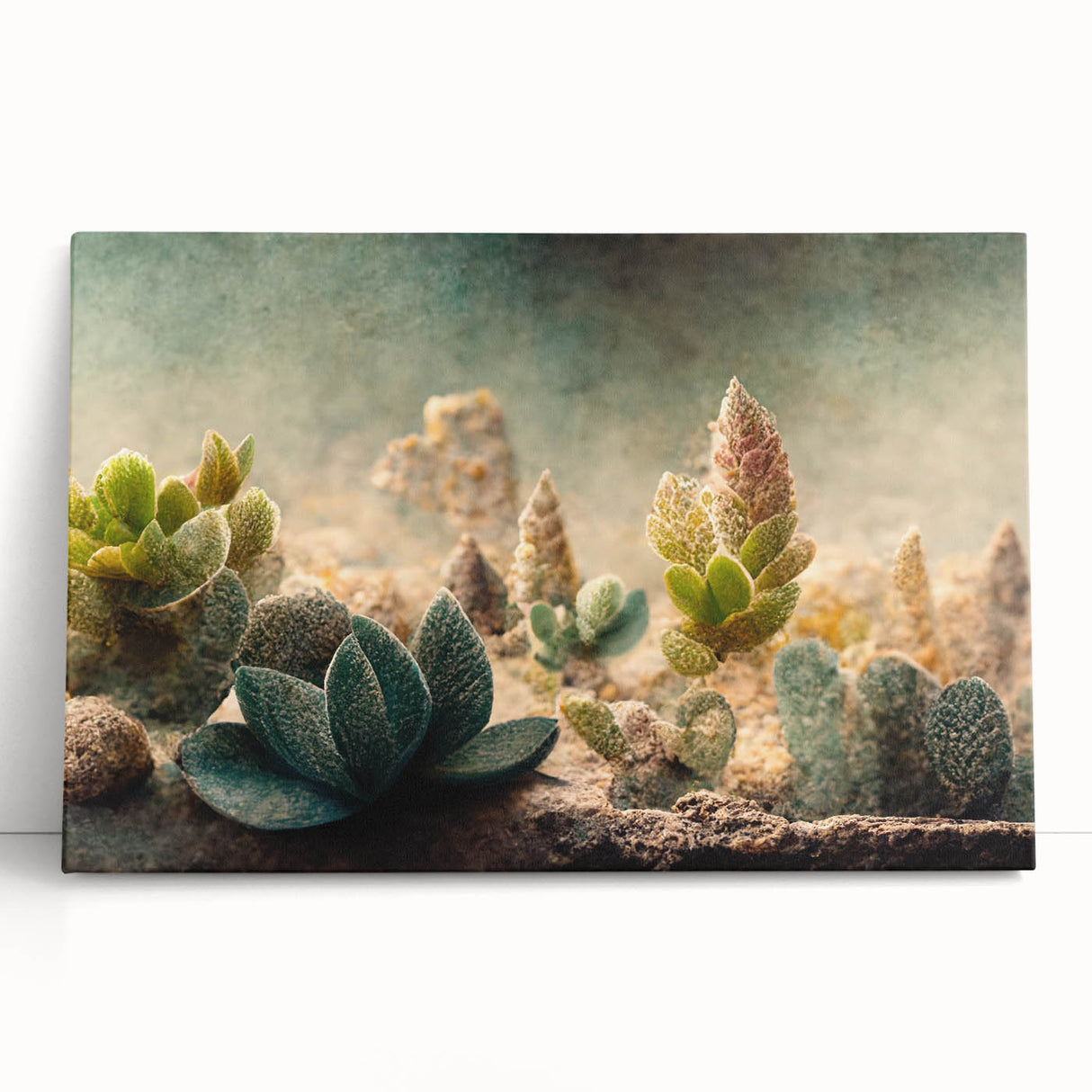 Succulent Botanical Wall Art - Modern Nature Canvas for Living Room