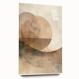 Abstract minimalist wall art design displayed in an acrylic frame, showcasing smooth lines and soft colors, perfect for modern home decor.