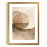 Abstract minimalist wall art framed in gold, showcasing a modern design with soft color gradients, perfect for contemporary home decor. Ideal for enhancing living spaces with elegance.