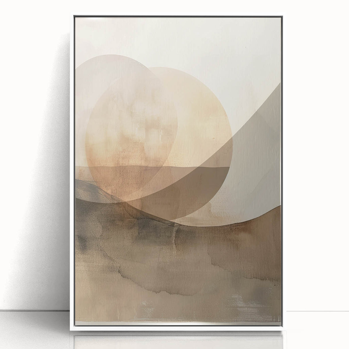 Framed abstract minimalist wall art featuring a sleek white design with clean lines, perfect for modern home decor. Ideal for enhancing contemporary interiors.