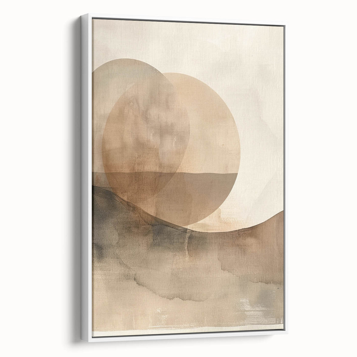 Framed abstract minimalist wall art showcasing a sleek white design, viewed from the side, perfect for modern home decor enhancement. Ideal for stylish living spaces.