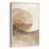 Framed abstract minimalist wall art showcasing a sleek white design, viewed from the side, perfect for modern home decor enhancement. Ideal for stylish living spaces.