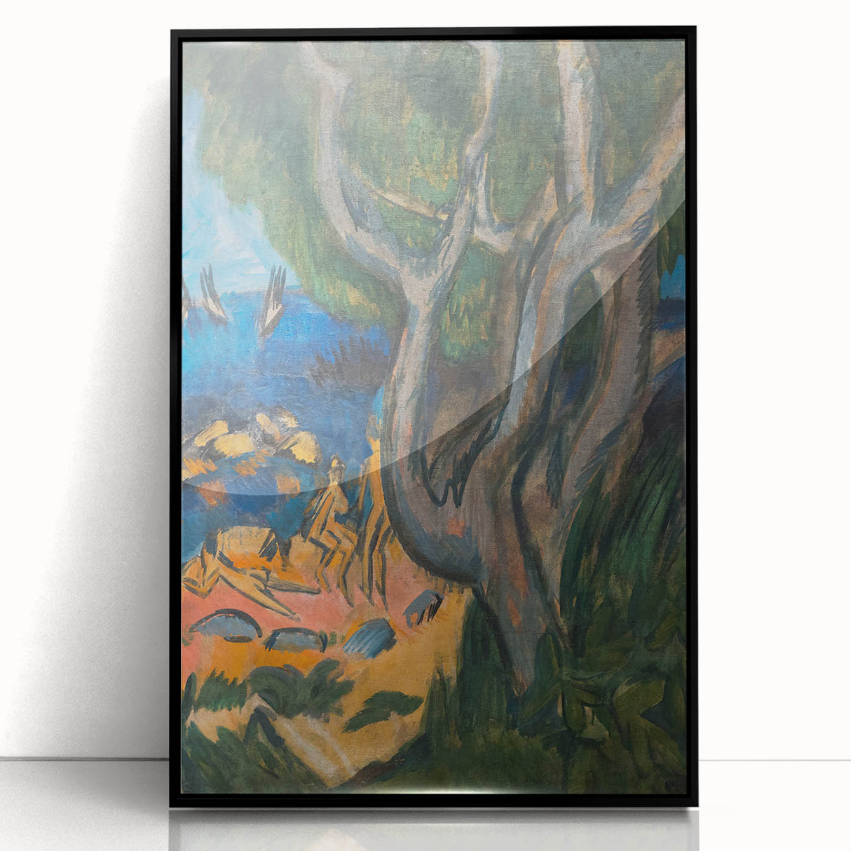 Expressionist Art: Swimmers on Fehmarn Beach | Vibrant Modern Expressionism