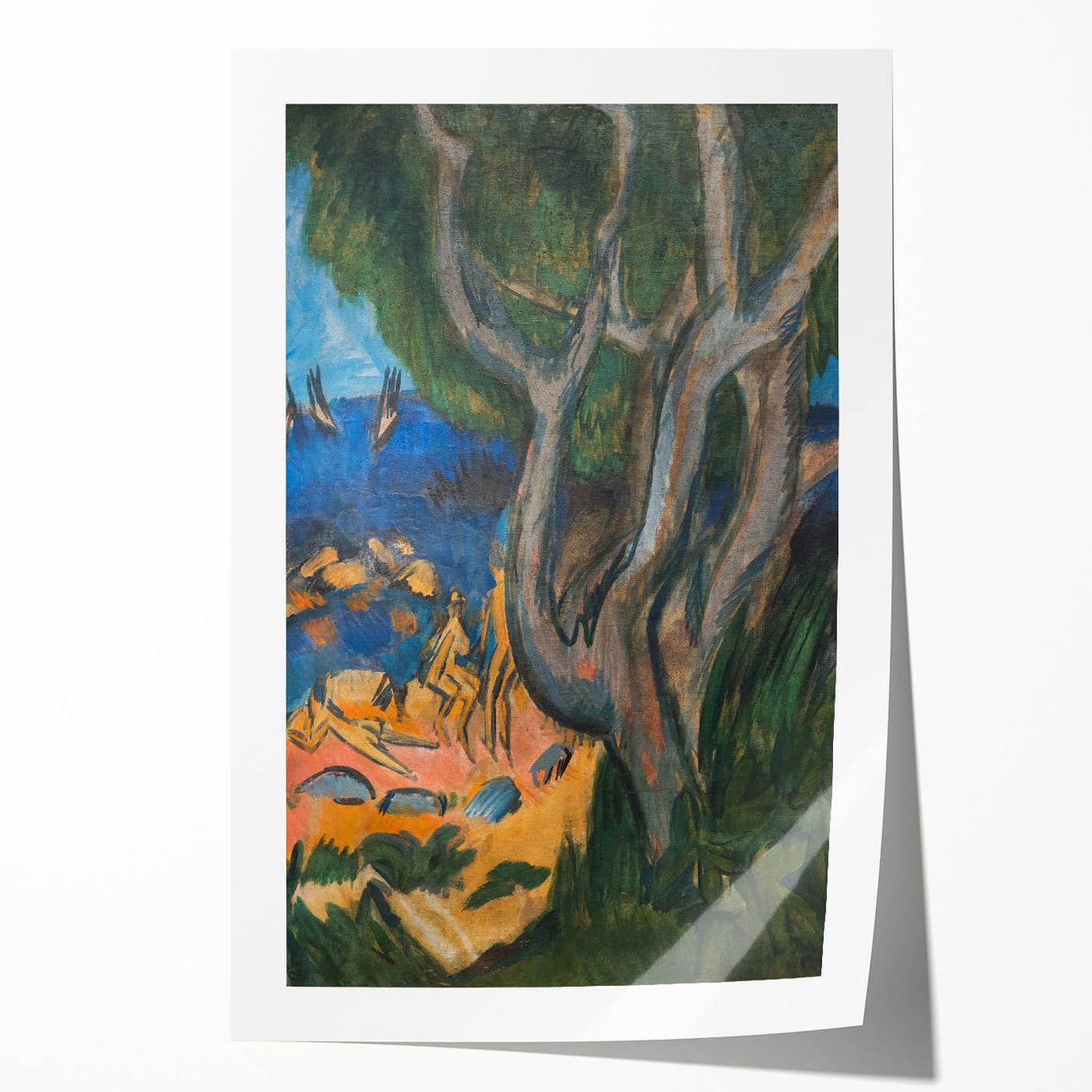 Expressionist Art: Swimmers on Fehmarn Beach | Vibrant Modern Expressionism