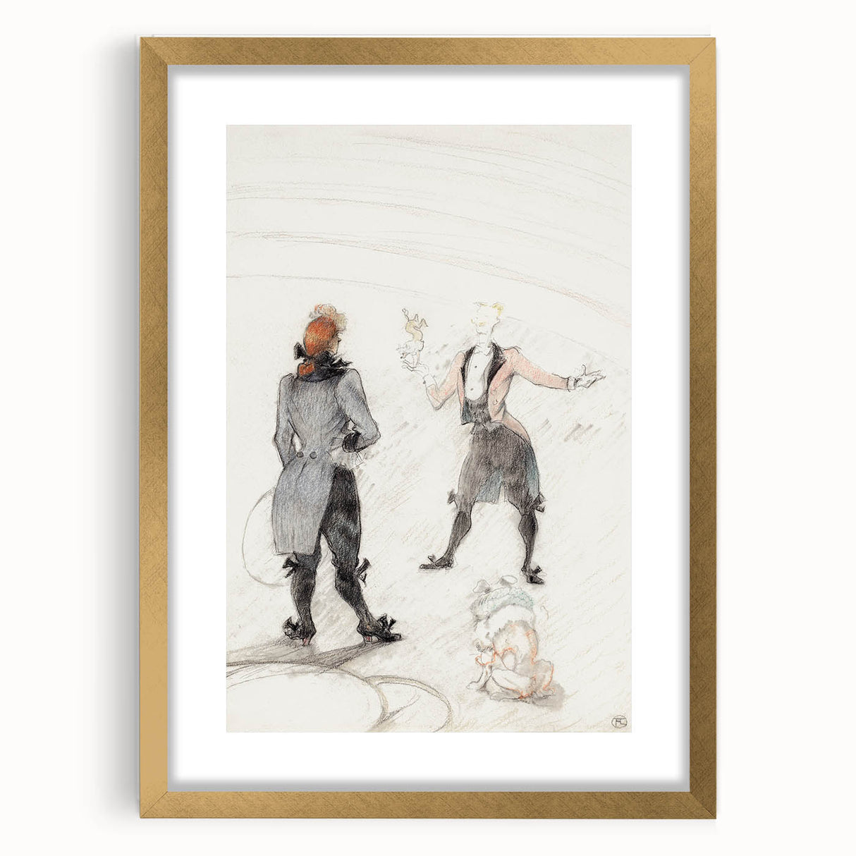 Elegant Modern Wall Art - Contemporary Sketch of Dog Trainer at Circus