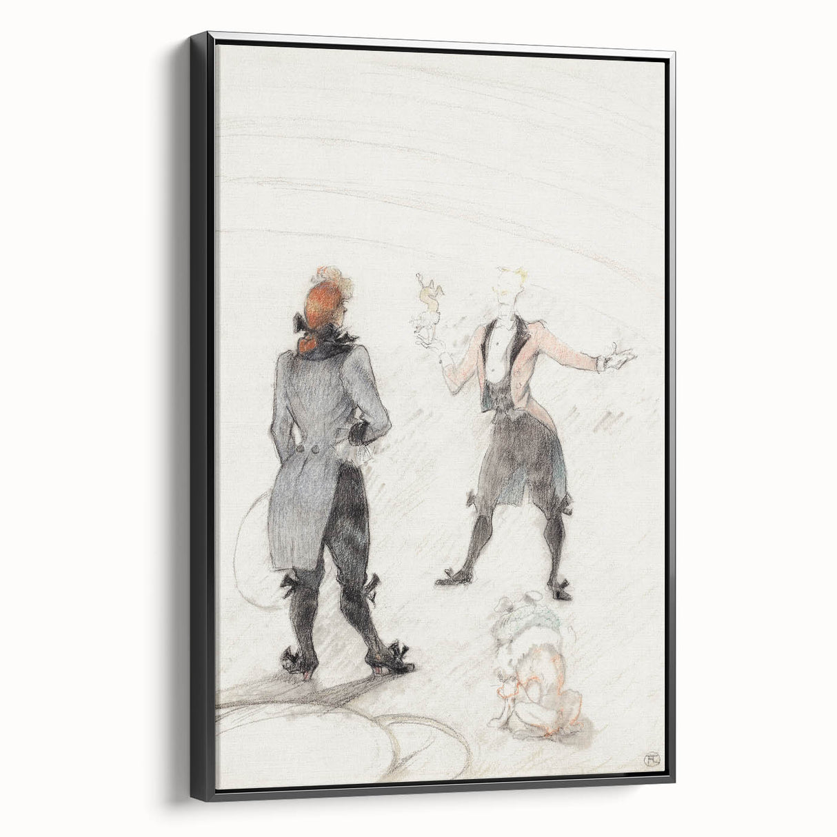Elegant Modern Wall Art - Contemporary Sketch of Dog Trainer at Circus