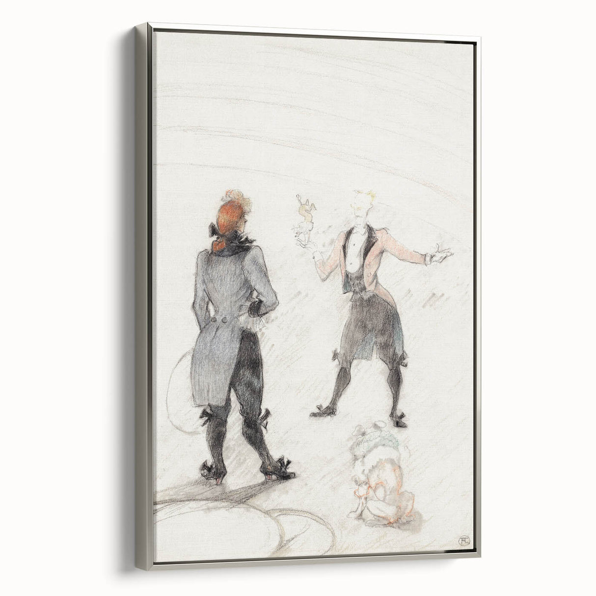 Elegant Modern Wall Art - Contemporary Sketch of Dog Trainer at Circus