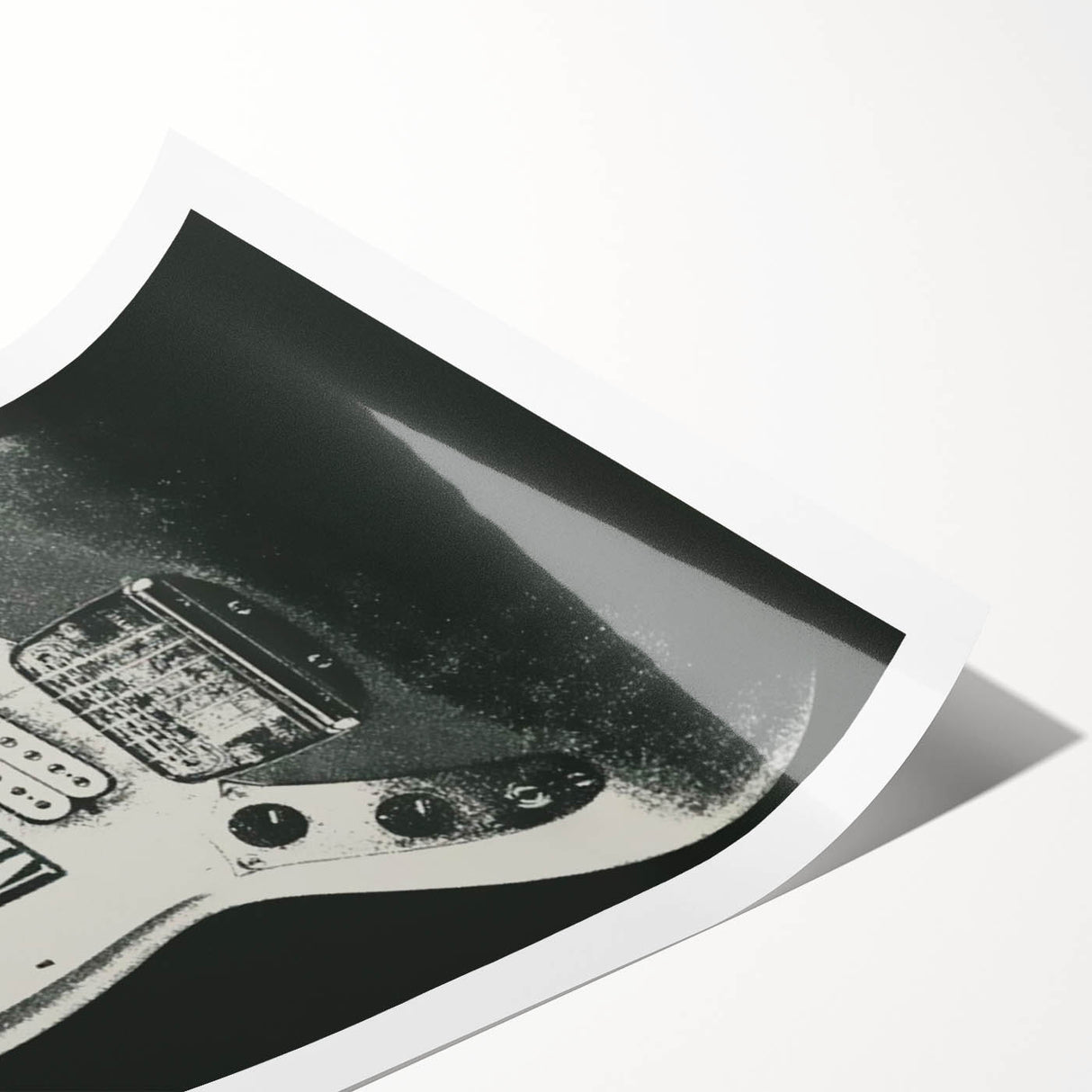 Nirvana Guitar Poster - Retro Black and White Art - Vintage Rock Print
