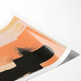 Abstract minimalist wall art print featuring soft pastel colors and geometric shapes, elegantly rolled and packaged in a protective cardboard tube. Ideal for modern decor.