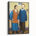 Vibrant Modern Wall Art - Expressive Portrait of a Couple in Warm Tones