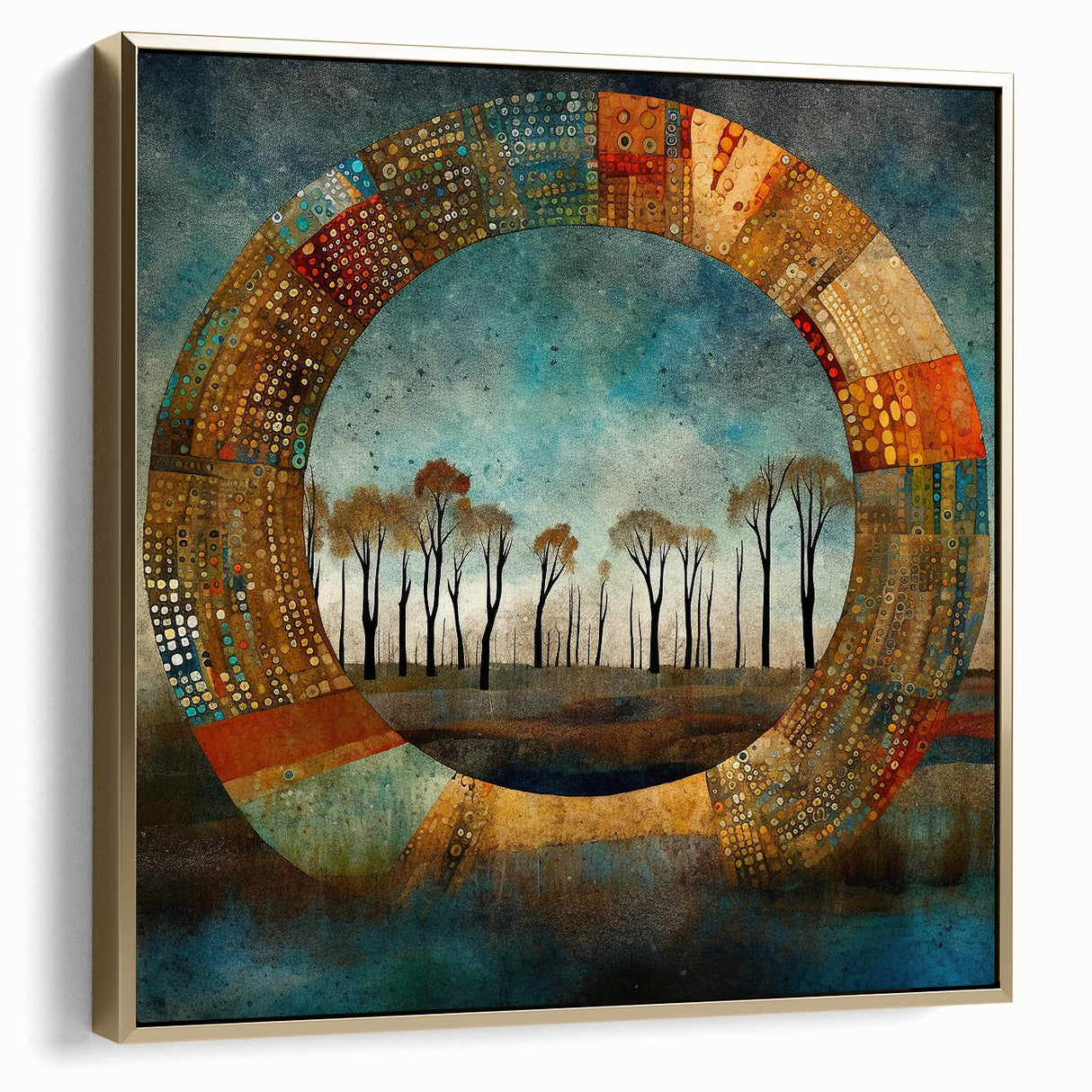 Abstract Landscape Living Room Wall Art – Large Canvas & Framed Print