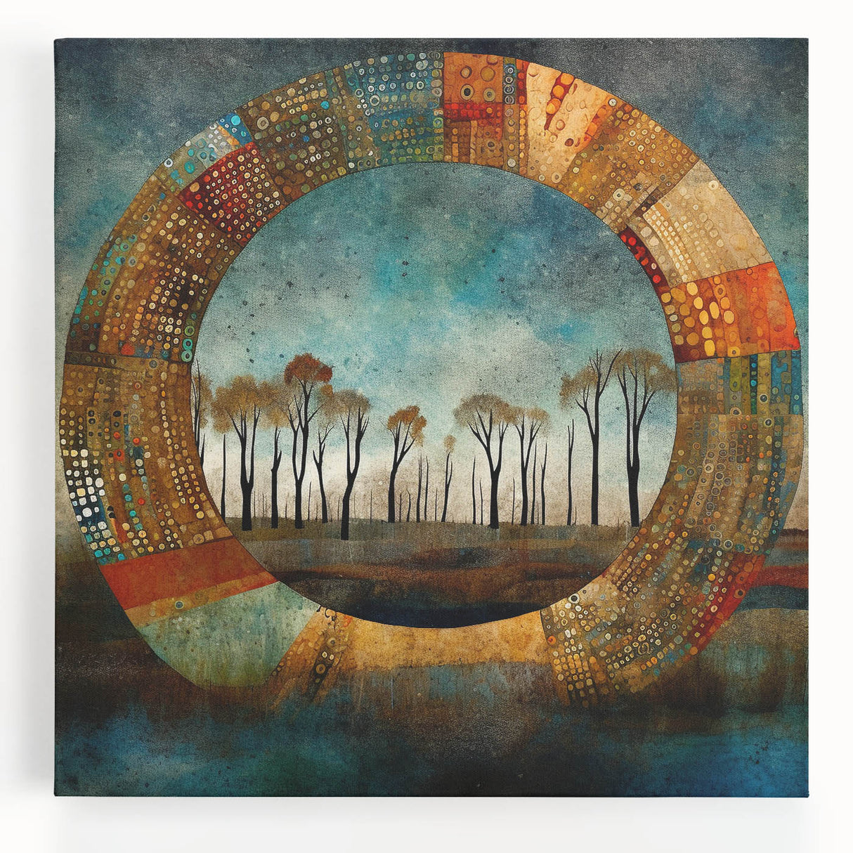 Abstract Landscape Living Room Wall Art – Large Canvas & Framed Print