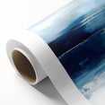 Large Abstract Wall Art – Coastal Blue and Beige Horizontal Canvas