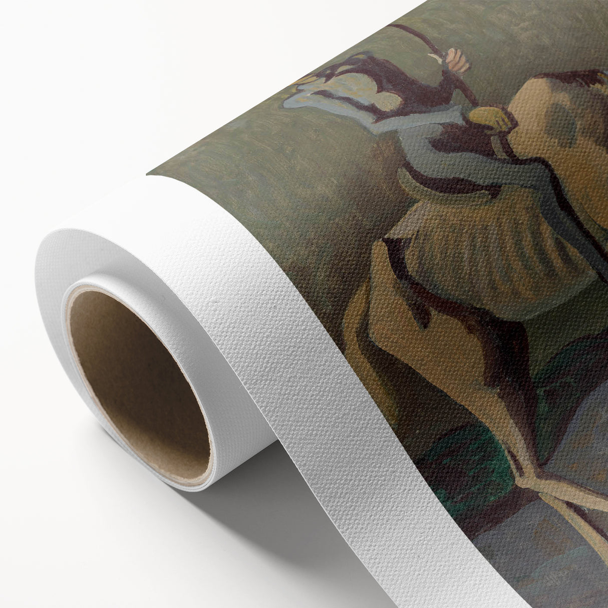 Abstract Modern Wall Art - Don Quixote on Horseback in Earthy Tones