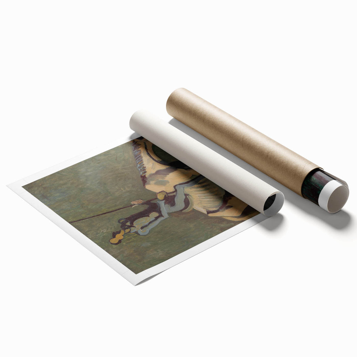 Abstract Modern Wall Art - Don Quixote on Horseback in Earthy Tones