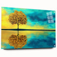 Abstract floral design on acrylic glass, showcasing vibrant colors and intricate patterns, elegantly mounted with pins for display. Ideal for modern decor.