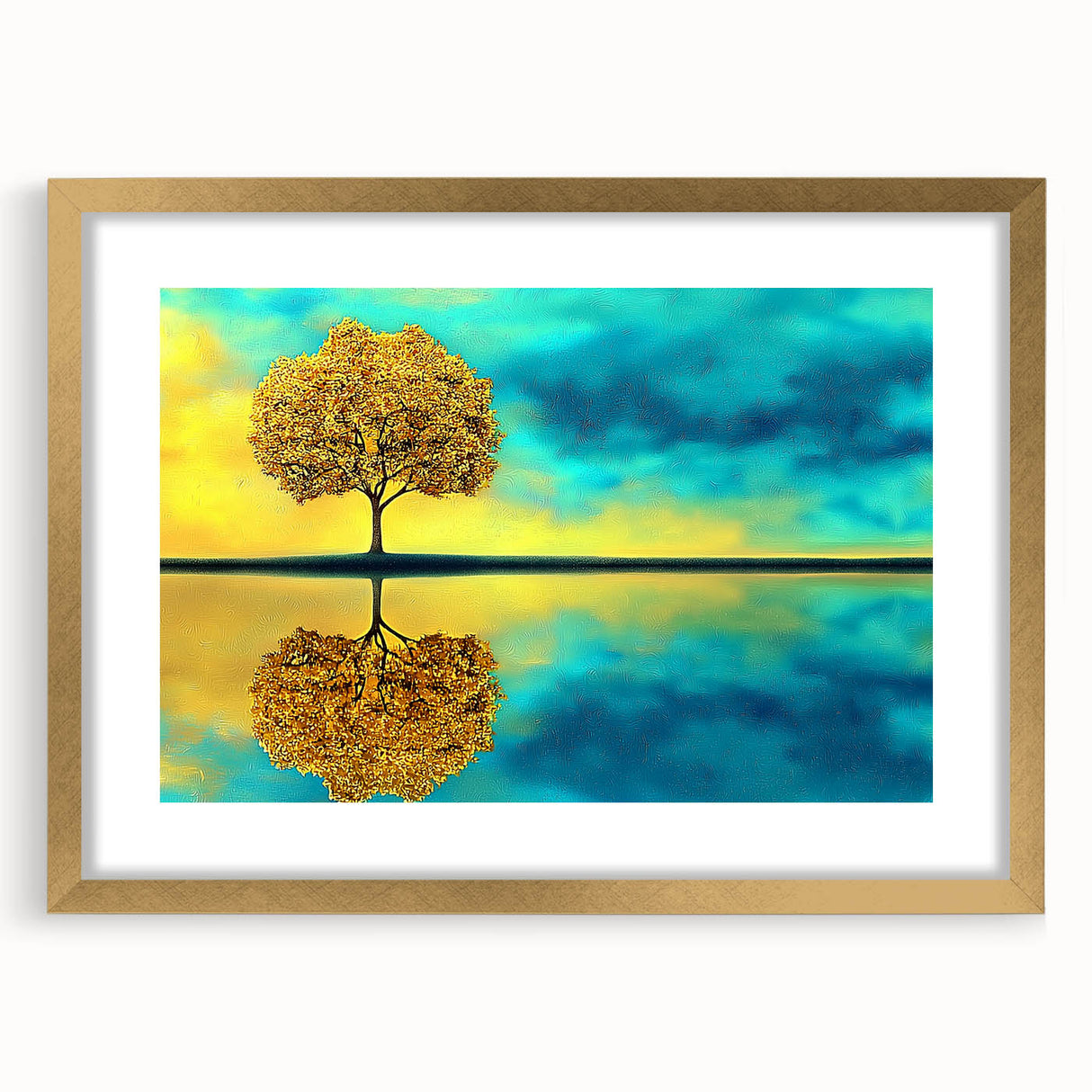 Abstract floral frame art piece in a gold mat, showcasing vibrant colors and intricate designs, perfect for modern home decor or gallery display.