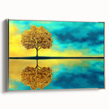 Framed abstract floral canvas artwork with a silver frame, showcasing vibrant colors and intricate details, ideal for modern home decor and artistic interiors.