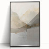 Framed abstract minimalist wall art featuring a bold black design, displayed from the front against a clean background, ideal for modern home decor.