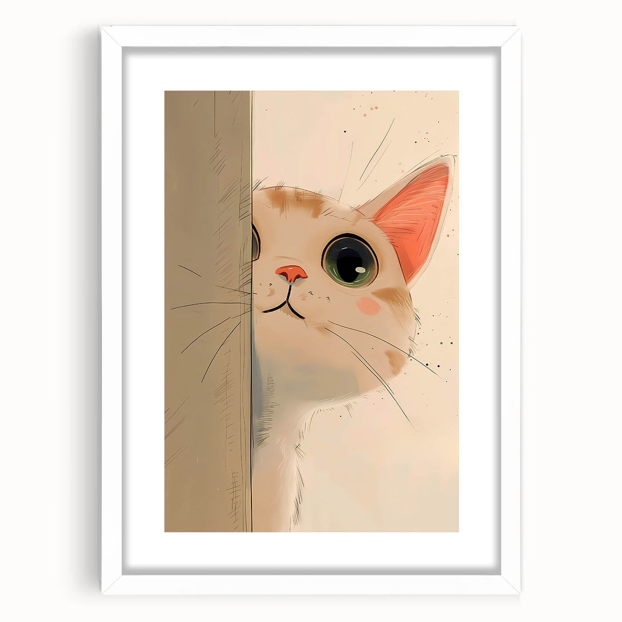 Curious Kitten Girls Room Wall Art - Playful Nursery Cat Print
