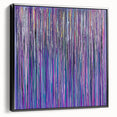 Framed abstract floral canvas artwork in black, showcasing vibrant colors and intricate designs, ideal for modern home decor or art enthusiasts. Perfect for adding elegance to living spaces.