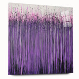 Abstract floral acrylic glass artwork showcasing vibrant colors and intricate patterns, elegantly displayed from a side view, perfect for modern decor.