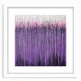 Elegant white-framed abstract floral artwork, showcasing delicate pastel colors and intricate designs, perfect for modern home decor, enhancing any room's aesthetic.