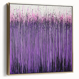 Framed canvas artwork showcasing an abstract floral design in silver and gold hues, elegantly displayed against a neutral background, ideal for modern home decor.