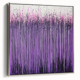 Framed canvas artwork showcasing an abstract floral design in soft pastel colors, featuring a sleek silver frame, ideal for modern home decor.
