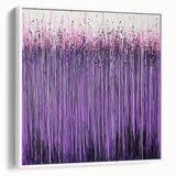 Framed canvas artwork showcasing an abstract floral design in vibrant colors, displayed from a side view, perfect for modern home decor. Ideal for adding a touch of elegance and creativity to any room.