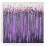 Abstract floral canvas artwork showcasing vibrant colors like pink, blue, and green in an elegant arrangement, perfect for modern home decor. Features a stretched design for easy hanging, adding a touch of sophistication to any space.