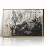 Expressionist Art: The Cock and the Dog | Black and White Abstract Print