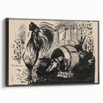Expressionist Art: The Cock and the Dog | Black and White Abstract Print