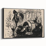 Expressionist Art: The Cock and the Dog | Black and White Abstract Print