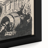 Expressionist Art: The Cock and the Dog | Black and White Abstract Print