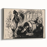 Expressionist Art: The Cock and the Dog | Black and White Abstract Print