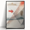 Abstract Minimalist Modern Art - Geometric Shapes with Bold Red Accent