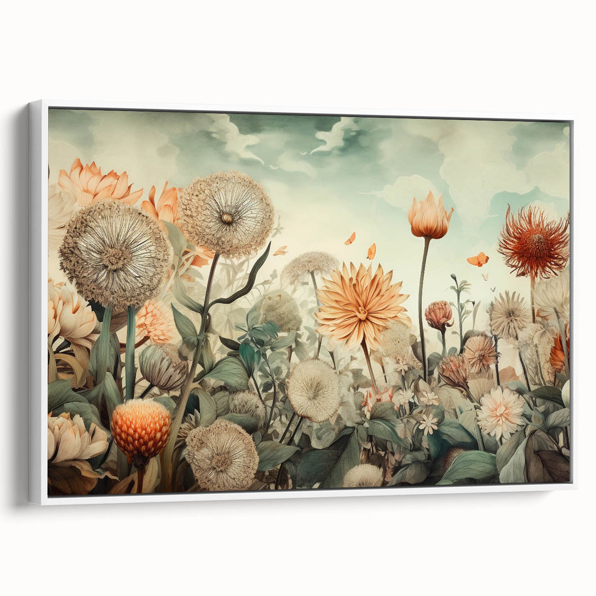 Botanical Floral Living Room Wall Art – Large Canvas & Framed Print