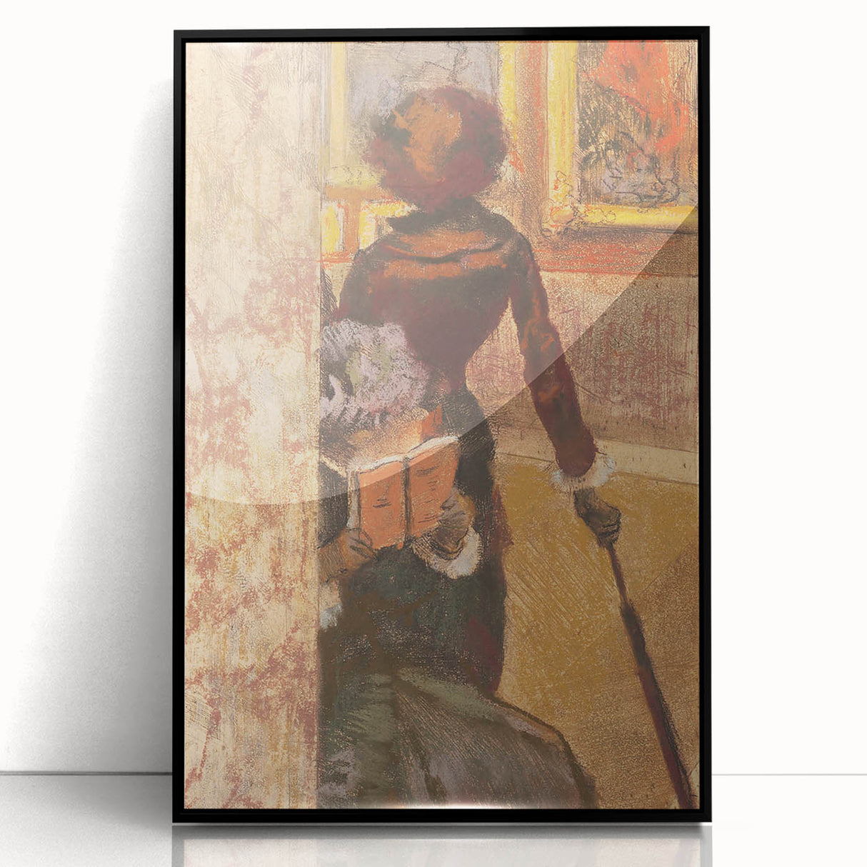 Impressionist Painting - Mary Cassatt at the Louvre by Degas Art Print
