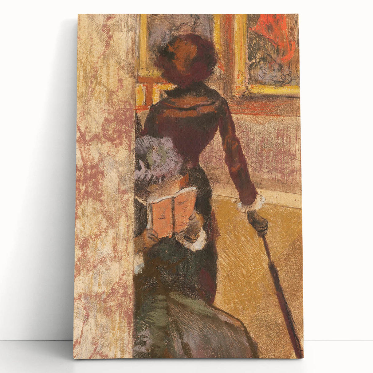 Impressionist Painting - Mary Cassatt at the Louvre by Degas Art Print