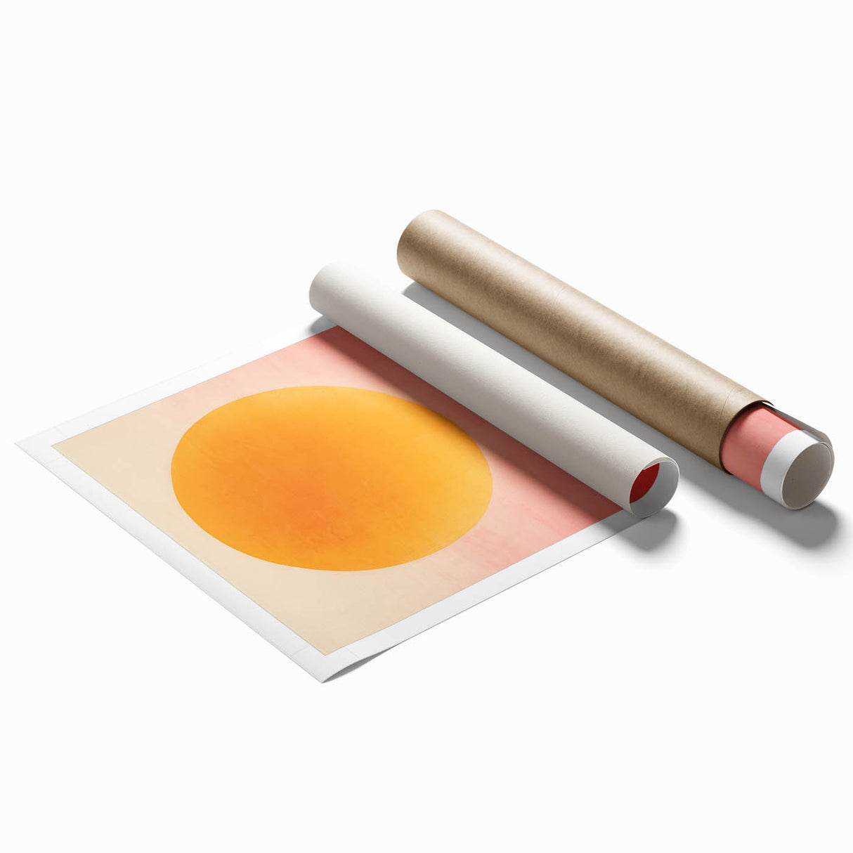 Dining Room Wall Decor – Warm Sunset Glow Abstract Canvas Art