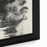 Close-up of a framed abstract minimalist wall art piece showcasing soft pastel colors and geometric shapes, perfect for modern home decor. This artwork enhances interior aesthetics with its elegant design and subtle texture.
