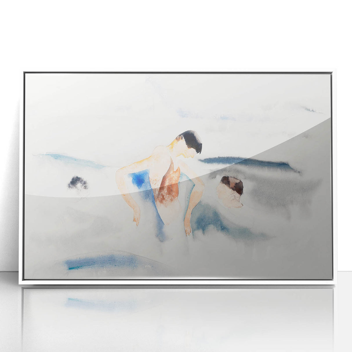 Abstract Water Scene Modern Art - Serene Minimalist Wall Decor