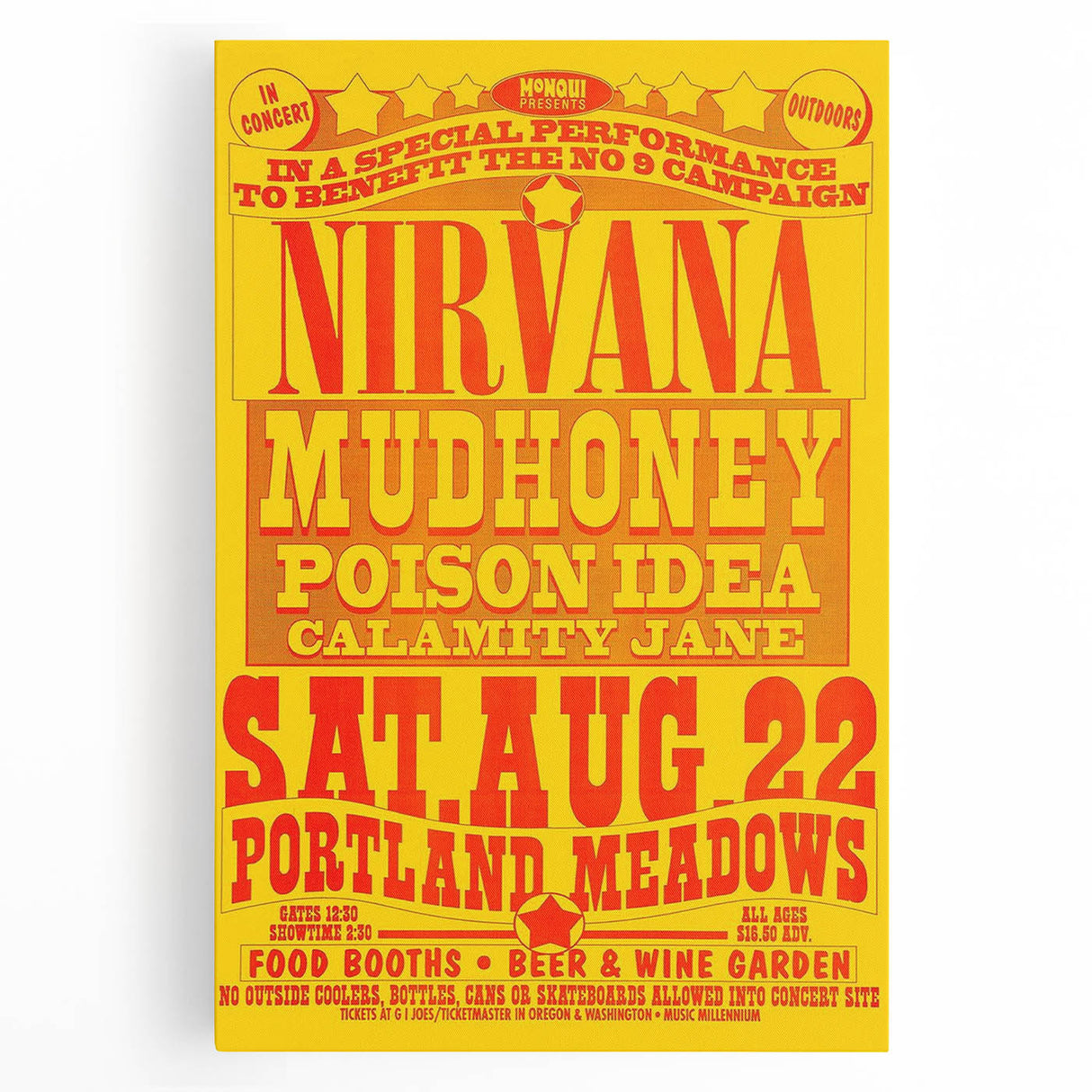 Nirvana 1990 Concert Poster - Retro Wall Art for Grunge Fans